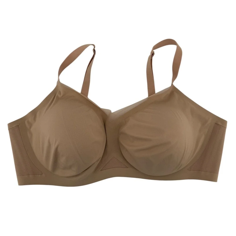 HONEYLOVE Crossover Sculpting Bra 3X Nude Full Support Wirefree 44‎ DD(E)/DDD(F)